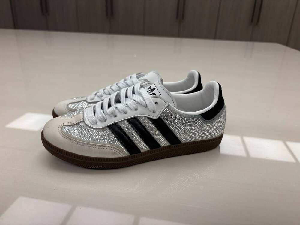 Adidas Samba OG Rhinestone Size 5.5 Crystal White Black